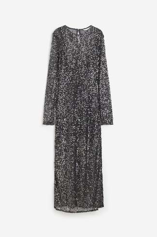 Платье H&M Sequined Net, темно-серый