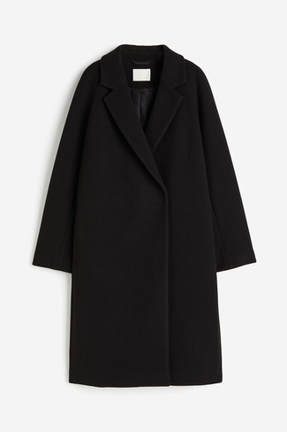 Пальто H&M Double-breasted, черный