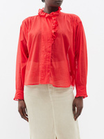 Блузка pamias из хлопковой вуали с оборками Marant Etoile, красный