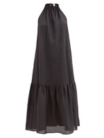 Платье миди ibiza с вырезом халтер и органическим льном Asceno, черный