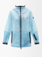 Куртка landry из жатого пвх с капюшоном и логотипом Moncler, синий