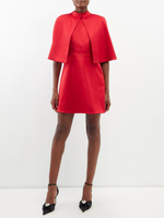 Атласное мини-платье мини с накидкой-кейпом Carolina Herrera, красный