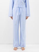 Пижамные брюки из органического хлопка с кулиской Tekla, светло-синий