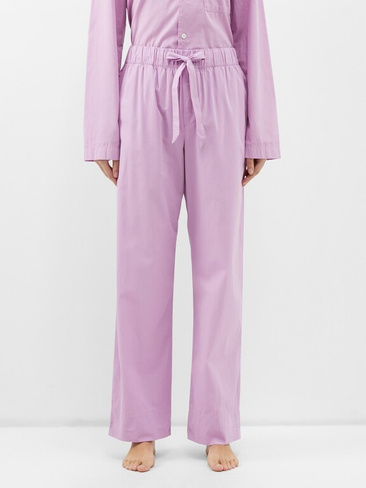 Пижамные брюки из органического хлопка с кулиской Tekla, розовый