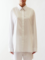 Рубашка derica из хлопкового поплина с потайными пуговицами The Row, белый