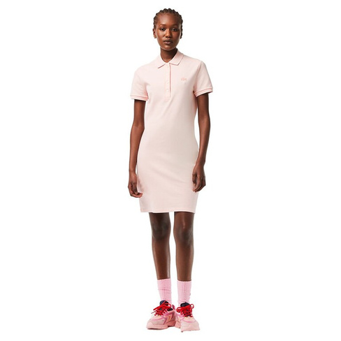 Короткое платье Lacoste Stretch Cotton Pique, розовый