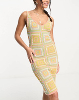 Летнее платье крючком RVCA Squared с разноцветным принтом