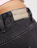 Черные джинсы с завышенной талией и потертым краем Only Curve