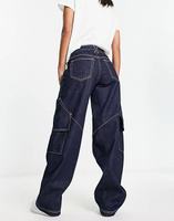 Синие широкие джинсы в стиле карго в стиле милитари Weekday Mason