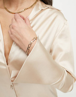 Атласное платье-рубашка миди цвета шампань с напуском ASOS DESIGN