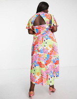Платье макси ASOS DESIGN Curve с ярким цветочным принтом и сердечками