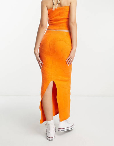 Оранжевая облегающая юбка макси с волнистым узором Bailey Rose