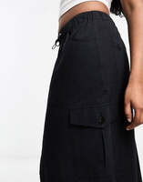 Черная юбка макси с карго и карманами Miss Selfridge