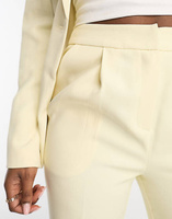 Комбинированные широкие брюки с завышенной талией The Frolic ванильного цвета