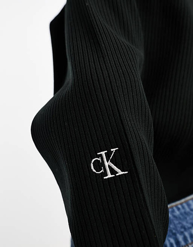 Черный свитер с полумолнией Calvin Klein Jeans