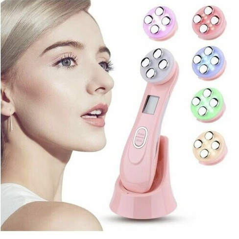 Микротоковый косметологический аппарат для RF лифтинга и омоложения кожи. розовый. Sol