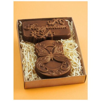 Шоколадная фигурка из бельгийского шоколада Шоколадный набор подарочный "Поздравляю" Подарок на 8 марта, Подарок для жен