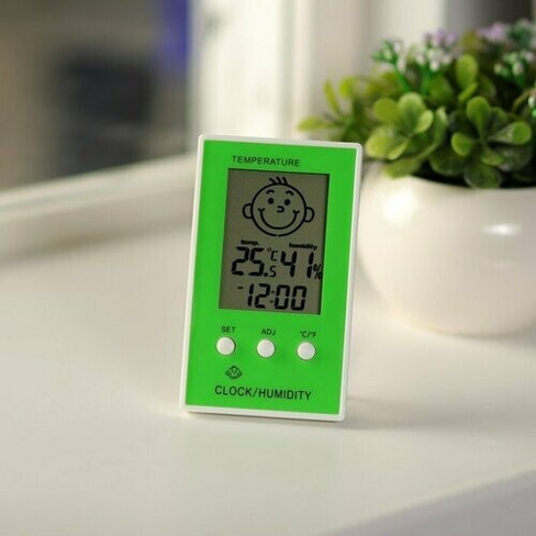 Термометр Luazon LTR-12, электронный, указатель влажности, часы, микс (комплект из 3 шт) Luazon Home