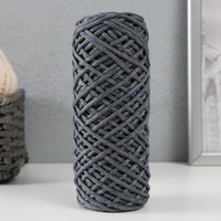 Шнур для вязания 35% хлопок,65% полипропилен 3 мм 85м/160±10 гр (джинс/графит) No brand
