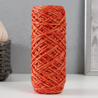 Шнур для вязания 35% хлопок,65% полипропилен 3 мм 85м/160±10 гр (красный/оранжевый) No brand