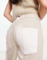 Мешковатые джинсы-бойфренды нейтрального цвета в стиле пэчворк ASOS DESIGN