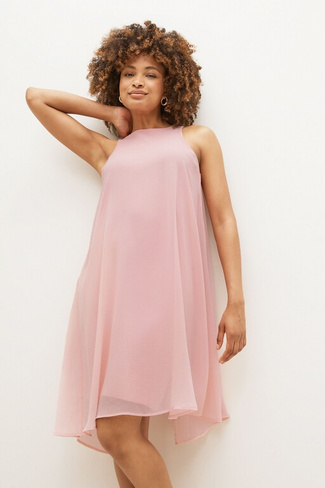 Многослойное шифоновое платье из трикотажа Next, розовый