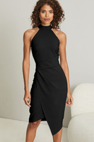 Асимметричное облегающее платье с завязками на шее Lipsy, черный