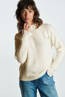 Многослойный свитер с высоким вырезом и декоративными пуговицами Next, белый