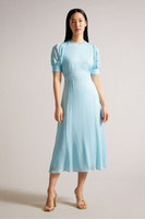 Синее платье миди Azilea с объемными рукавами Ted Baker, синий