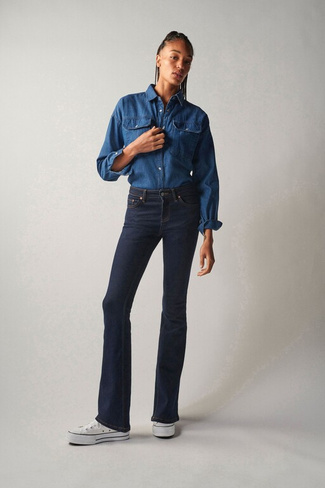 Расклешенные джинсы стрейч с низкой посадкой Own, синий