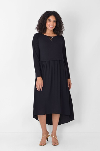 Черное трикотажное платье Curve Mix с асимметричным подолом Live Unlimited, черный