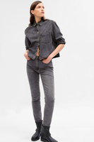Укороченная джинсовая рубашка с эффектом выцветания Gap, серый