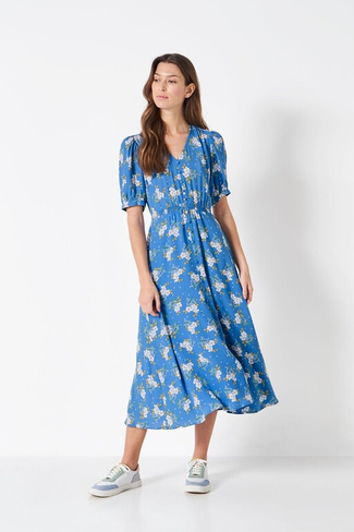Синее простое платье с цветочным мотивом Crew Clothing Company, синий