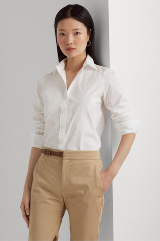 Белая рубашка на пуговицах Lauren Ralph Lauren, белый