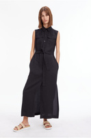 Черное платье-рубашка без рукавов от Tencel Calvin Klein, черный