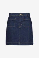 Мини-юбка из джинсовой ткани с накладными карманами Boden, синий