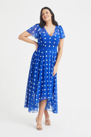Платье Тилли с широкими рукавами и вырезом в форме сердца Scarlett & Jo, синий