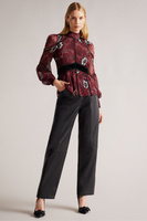 Красная бархатная блузка с декоративными полосками от Alexxei Ted Baker, красный