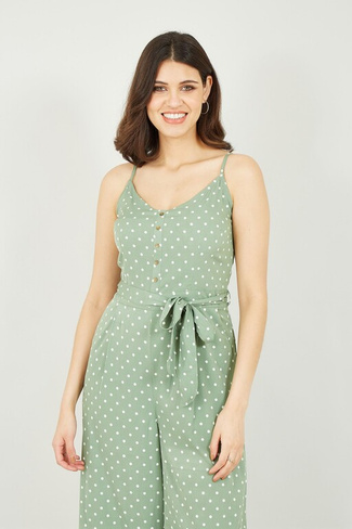 Платье в горошек Yumi, зеленый