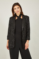 Куртка с пайетками и карманами Yumi, черный