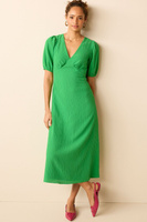 Фактурное платье миди с пышными рукавами Next, зеленый