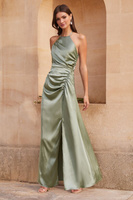 Атласное платье невесты Ciara с воротником-хомутом Lipsy, зеленый