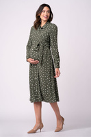 Зеленое платье для беременных миди с разрезами Seraphine, зеленый