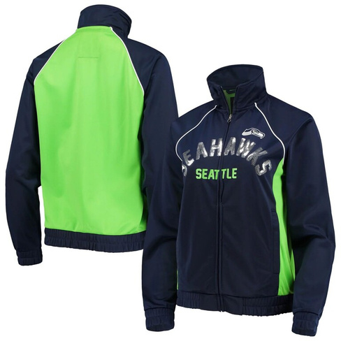 Женская спортивная куртка G-III 4Her by Carl Banks College темно-синего/неоново-зеленого цвета Seattle Seahawks Backfiel