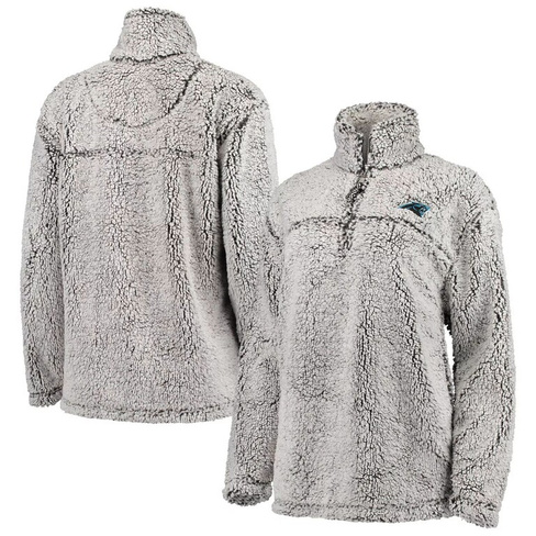 Женский серый пуловер из шерпа G-III 4Her by Carl Banks Carolina Panthers с молнией четверть четверти G-III