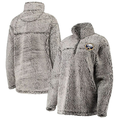 Женский серый пуловер G-III 4Her by Carl Banks Buffalo Sabres Sherpa с молнией четверть четверти G-III
