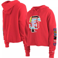 Женский модный пуловер с капюшоном New Era Red San Francisco Giants Fashion с высоким бедром New Era