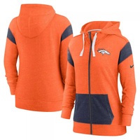 Женская худи с молнией во всю длину Nike Denver Broncos Monaco оранжево-темно-синего цвета Nike