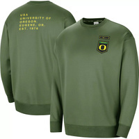 Женский пуловер с круглым вырезом Nike Olive Oregon Ducks Military Collection All-Time Performance Crew Nike