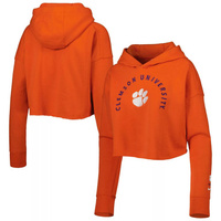 Женский укороченный пуловер с худи Nike Orange Clemson Tigers 2-Hit Nike